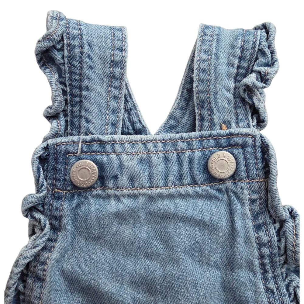 Old Navy - Light Blue Ruffled Denim Baby Shortalls